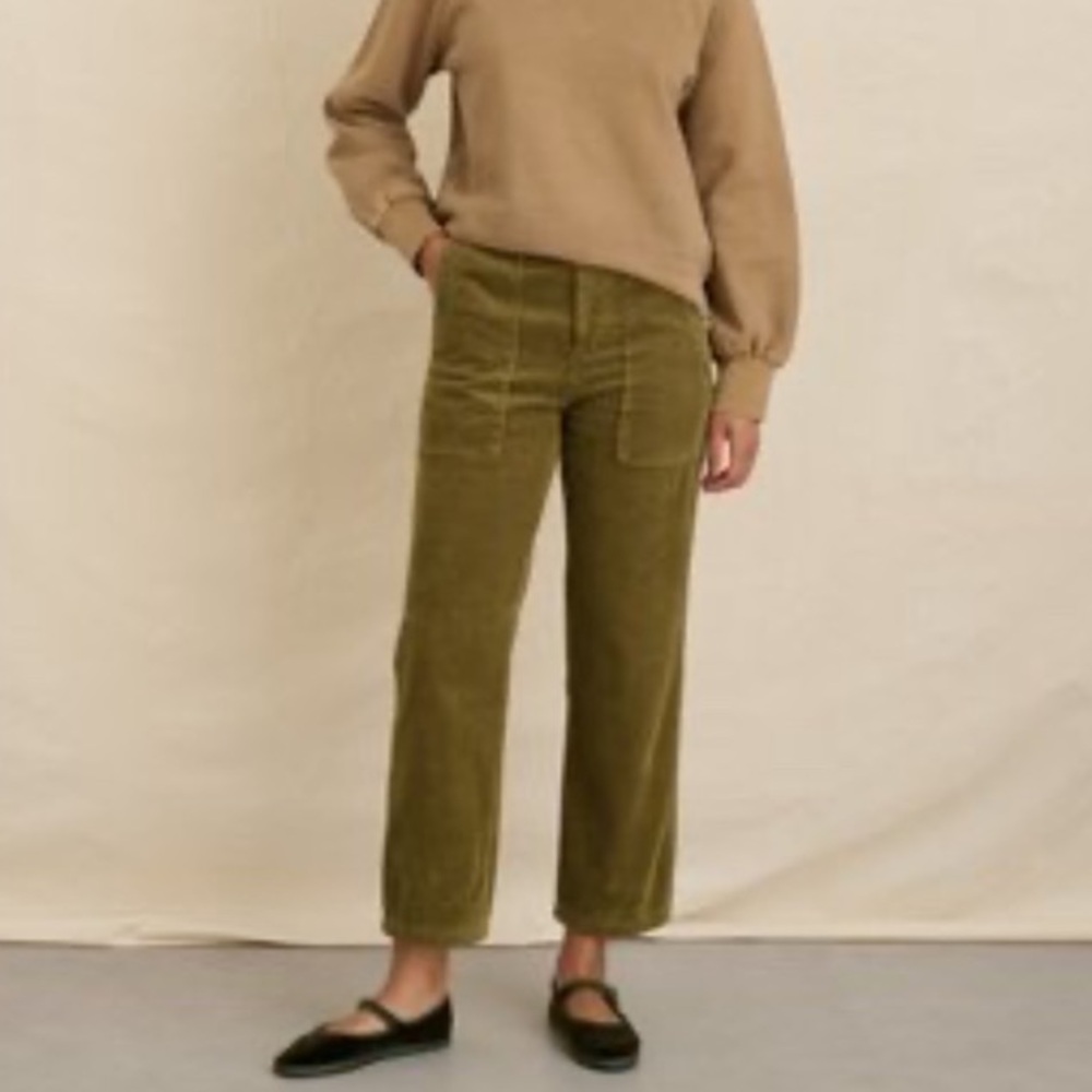 alex mill neil straight leg corduroy pants 4 dark olive
